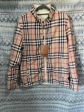 Burberry Classic Vintage Check Reversible Jacket with Stand-Up Collar